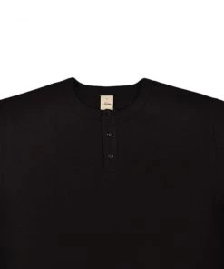 3SIXTEEN SHORT SLEEVE HENLEY - BLACK Sale