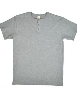 3SIXTEEN SHORT SLEEVE HENLEY - HEATHER GREY Clothing