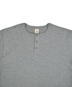 3SIXTEEN SHORT SLEEVE HENLEY - HEATHER GREY Clothing 7 3SIXTEEN SHORT SLEEVE HENLEY - HEATHER GREY Clothing