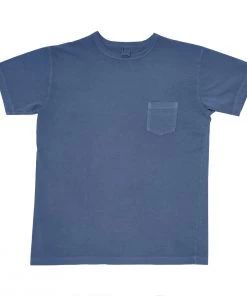3SIXTEEN Clothing GARMENT DYED POCKET TEE - FRENCH BLUE