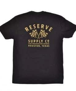 RESERVE SUPPLY COMPANY CHECKER FLAG TEE - BLACK Clothing