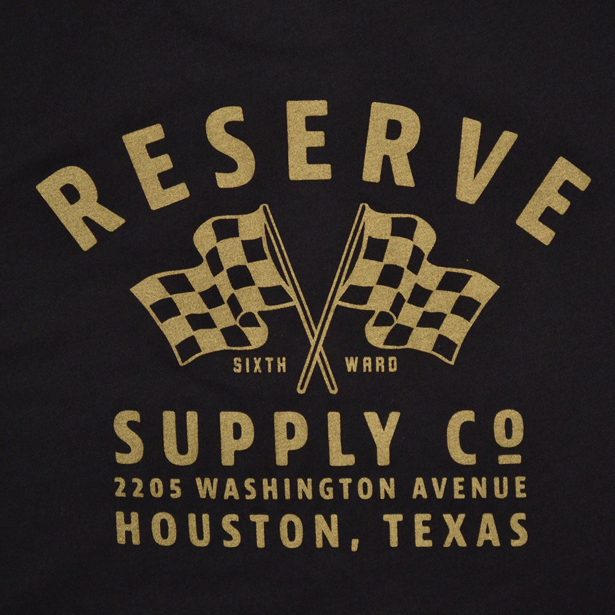 RESERVE SUPPLY COMPANY CHECKER FLAG TEE - BLACK Clothing 6 RESERVE SUPPLY COMPANY CHECKER FLAG TEE - BLACK Clothing