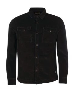 BARBOUR CORD OVERSHIRT - BLACK Clothing