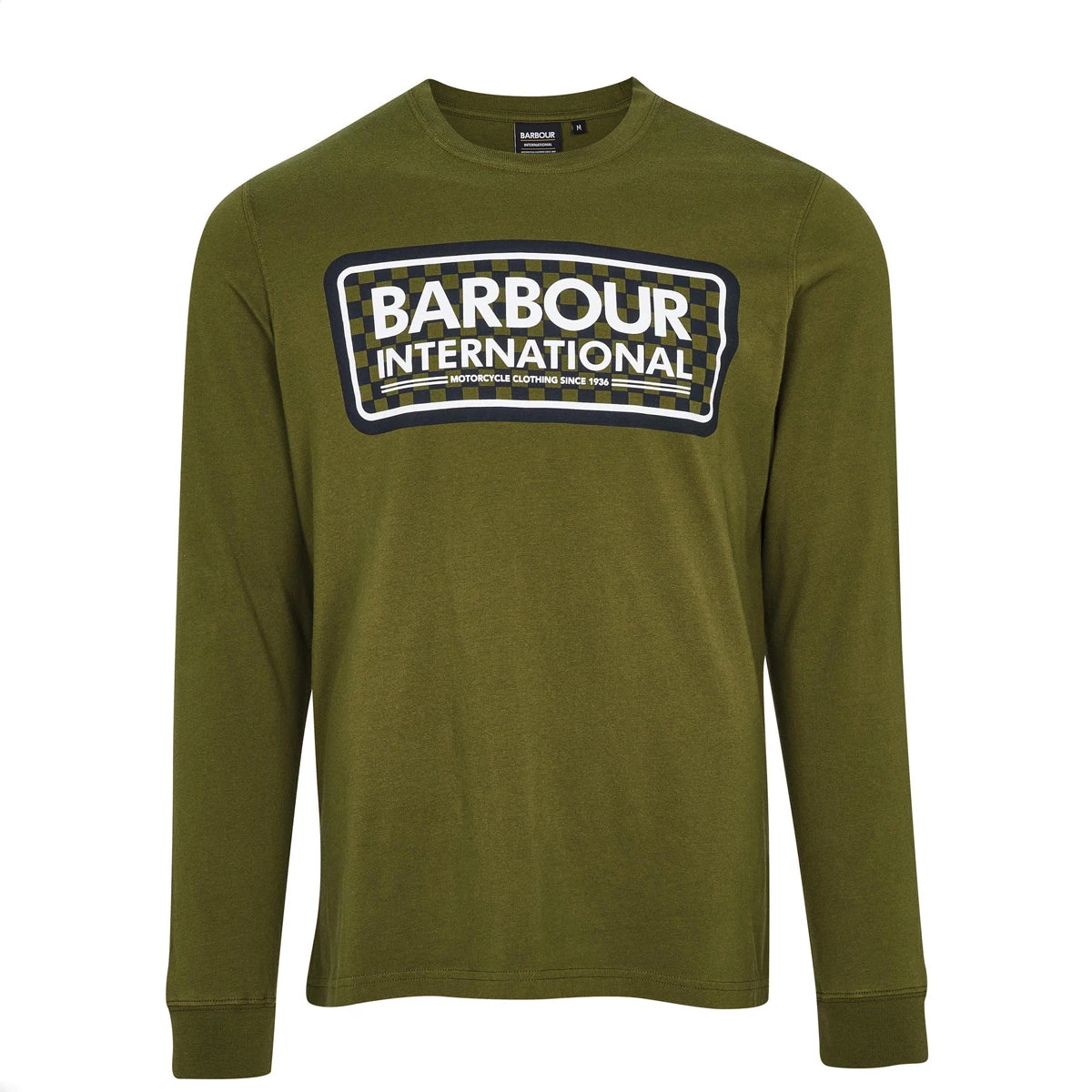 BARBOUR INTERNATIONAL GRID LOGO L/S TEE - VINTAGE GREEN Clothing 3 BARBOUR INTERNATIONAL GRID LOGO L/S TEE - VINTAGE GREEN Clothing