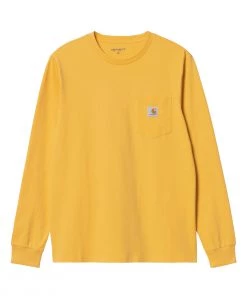 CARHARTT WORK IN PROGRESS Clothing LONG SLEEVE POCKET T-SHIRT - POPSICLE