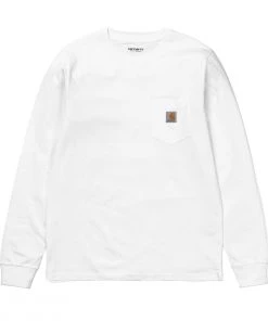 CARHARTT WORK IN PROGRESS LONG SLEEVE POCKET T-SHIRT - WHITE