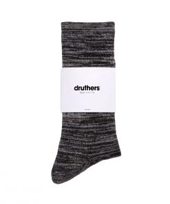 DRUTHERSWEAR EVERYDAY ORGANIC COTTON MELANGE CREW SOCK - CHARCOAL