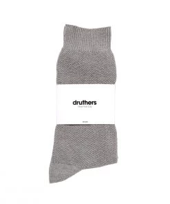 DRUTHERSWEAR ORGANIC COTTON PIQUE CREW SOCK - ASH Socks & Underwear