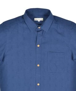 FAR AFIELD Clothing COSTA SHORT SLEEVE SHIRT - NAVY