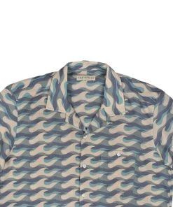 FAR AFIELD Sale SELLECK S/S SHIRT - BLUE WAVISTA
