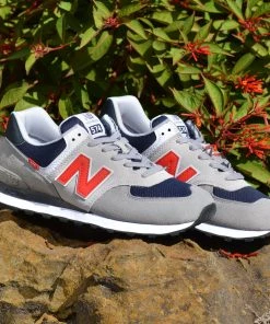 NEW BALANCE 574 - MARBLEHEAD W/ VELOCITY RED