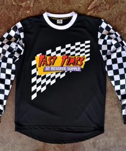RESERVE SUPPLY COMPANY FAST TIMES MOTO JERSEY - BLACK & WHITE CHECKER