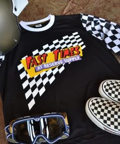 RESERVE SUPPLY COMPANY FAST TIMES MOTO JERSEY - BLACK & WHITE CHECKER