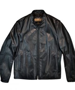 SCHOTT NYC MISSION P571 UNLINED CAFE JACKET - BLACK