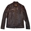 SCHOTT NYC MISSION P571 UNLINED CAFE JACKET - BROWN 1 SCHOTT NYC MISSION P571 UNLINED CAFE JACKET - BROWN