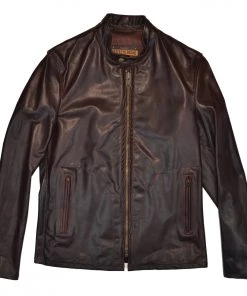 SCHOTT NYC MISSION P571 UNLINED CAFE JACKET - BROWN