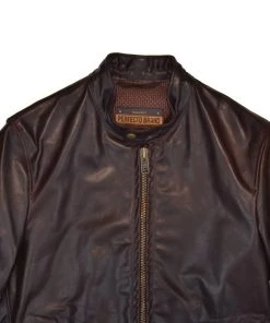 SCHOTT NYC MISSION P571 UNLINED CAFE JACKET - BROWN