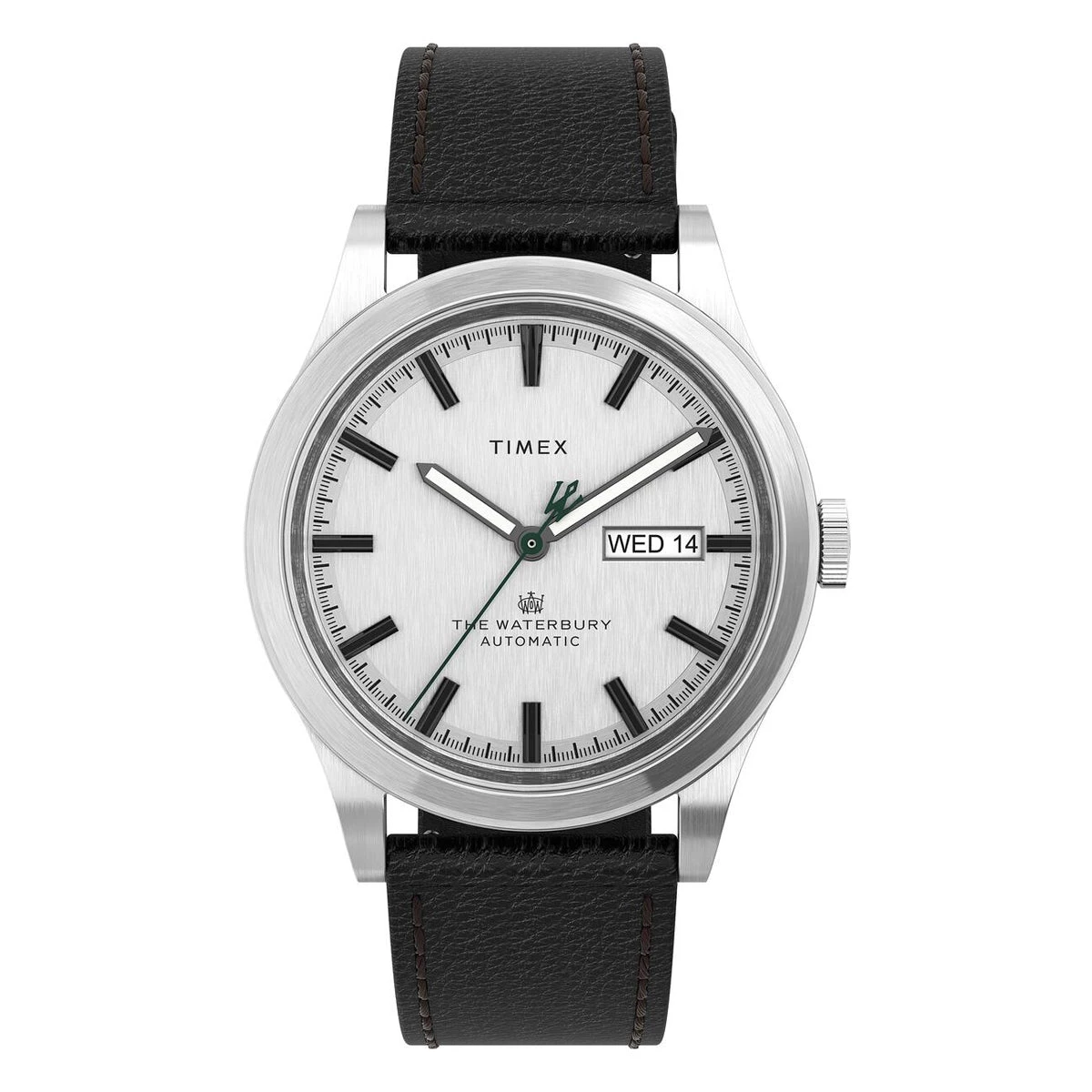 TIMEX WATERBURY TRADITIONAL AUTOMATIC 39MM LEATHER STRAP - STAINLESS-STEEL/BLACK/SILVER-TONE 3 TIMEX WATERBURY TRADITIONAL AUTOMATIC 39MM LEATHER STRAP - STAINLESS-STEEL/BLACK/SILVER-TONE
