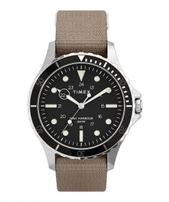 TIMEX Watches NAVI XL 41MM FABRIC STRAP WATCH - STAINLESS-STEEL/TAN/BLACK