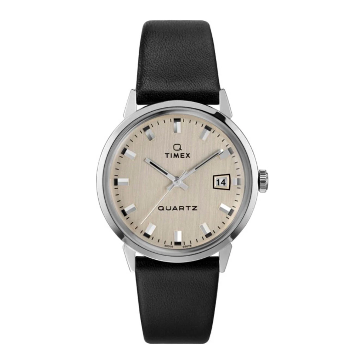 TIMEX 1978 REISSUE DAY-DATE 35MM LEATHER STRAP WATCH - STAINLESS-STEEL / BLACK / SILVER-TONE 3 TIMEX 1978 REISSUE DAY-DATE 35MM LEATHER STRAP WATCH - STAINLESS-STEEL / BLACK / SILVER-TONE