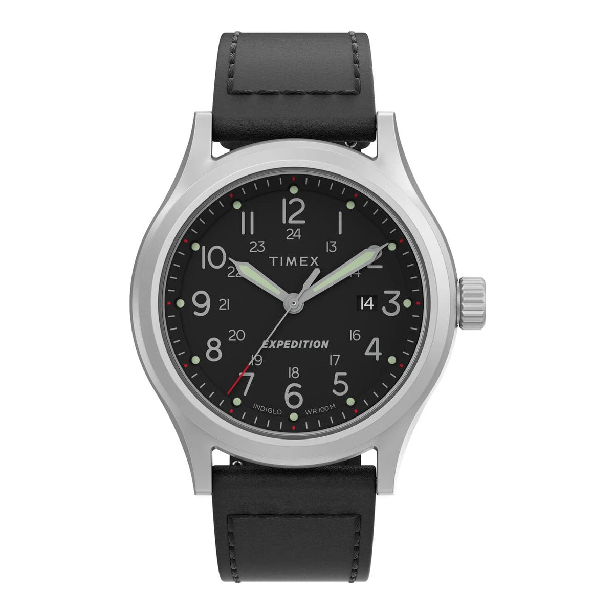TIMEX EXPEDITION 41MM LEATHER STRAP WATCH - BLACK / STAINLESS / BLACK Watches 3 TIMEX EXPEDITION 41MM LEATHER STRAP WATCH - BLACK / STAINLESS / BLACK Watches