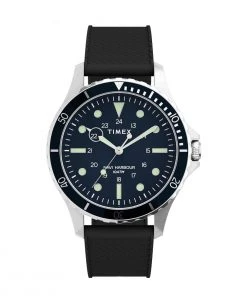 TIMEX Watches NAVI XL 41MM - SILVER, NAVY & BLACK RUBBER