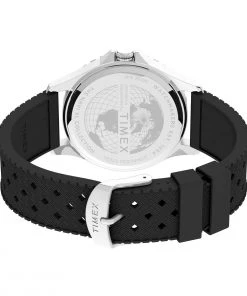 TIMEX Watches NAVI XL 41MM - SILVER, NAVY & BLACK RUBBER