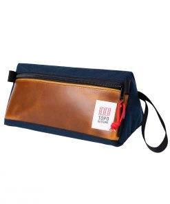 TOPO DESIGNS DOPP KIT - NAVY & BROWN LEATHER