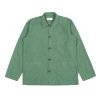 UNIVERSAL WORKS Clothing BAKERS OVERSHIRT - ORGANIC FINE POPLIN GREEN 1 UNIVERSAL WORKS Clothing BAKERS OVERSHIRT - ORGANIC FINE POPLIN GREEN