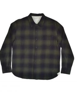 UNIVERSAL WORKS Sale EASTSIDE SHIRT - SHADOW CHECK OLIVE