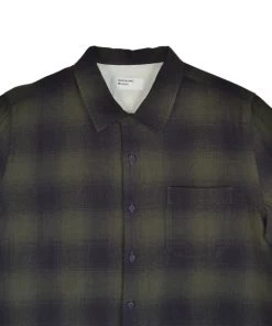 UNIVERSAL WORKS Sale EASTSIDE SHIRT - SHADOW CHECK OLIVE