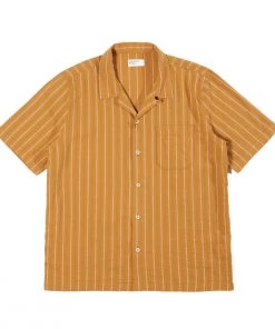 UNIVERSAL WORKS ROAD SHIRT - MAUI STRIPE MUSTARD