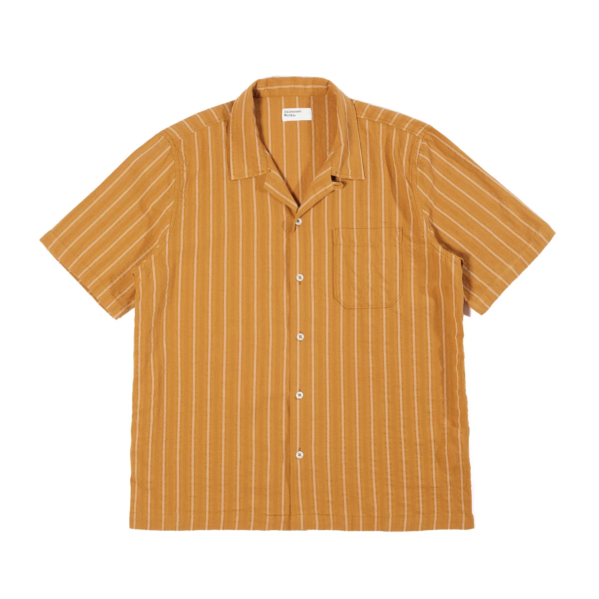 UNIVERSAL WORKS ROAD SHIRT - MAUI STRIPE MUSTARD 3 UNIVERSAL WORKS ROAD SHIRT - MAUI STRIPE MUSTARD