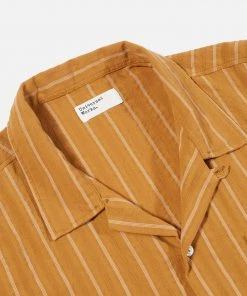UNIVERSAL WORKS ROAD SHIRT - MAUI STRIPE MUSTARD