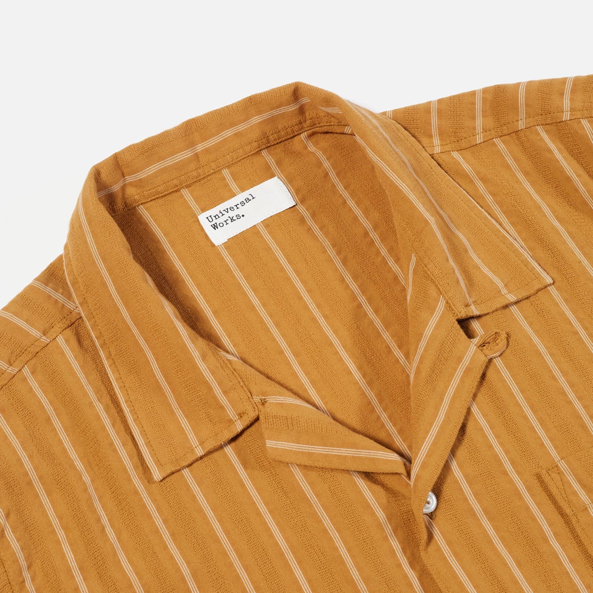 UNIVERSAL WORKS ROAD SHIRT - MAUI STRIPE MUSTARD 4 UNIVERSAL WORKS ROAD SHIRT - MAUI STRIPE MUSTARD