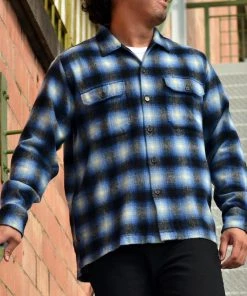 UNIVERSAL WORKS UTILITY L/S SHIRT - BLUE CHECK Clothing