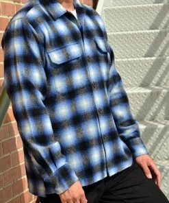 UNIVERSAL WORKS UTILITY L/S SHIRT - BLUE CHECK Clothing