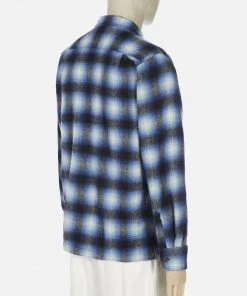 UNIVERSAL WORKS UTILITY L/S SHIRT - BLUE CHECK Clothing