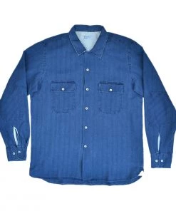 UNIVERSAL WORKS WORKER L/S SHIRT - WASHED INDIGO Clothing