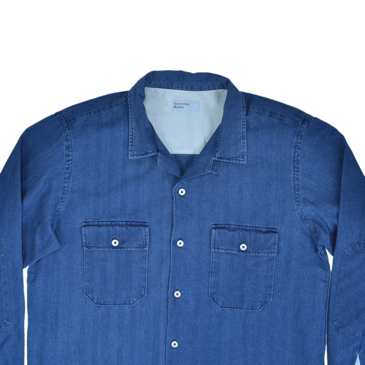 UNIVERSAL WORKS WORKER L/S SHIRT - WASHED INDIGO Clothing 5 UNIVERSAL WORKS WORKER L/S SHIRT - WASHED INDIGO Clothing