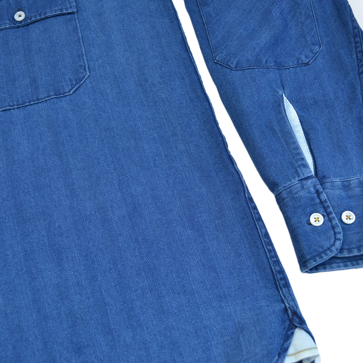 UNIVERSAL WORKS WORKER L/S SHIRT - WASHED INDIGO Clothing 6 UNIVERSAL WORKS WORKER L/S SHIRT - WASHED INDIGO Clothing