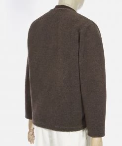 UNIVERSAL WORKS Clothing ZIP JACKET - ROCKET FLEECE BROWN